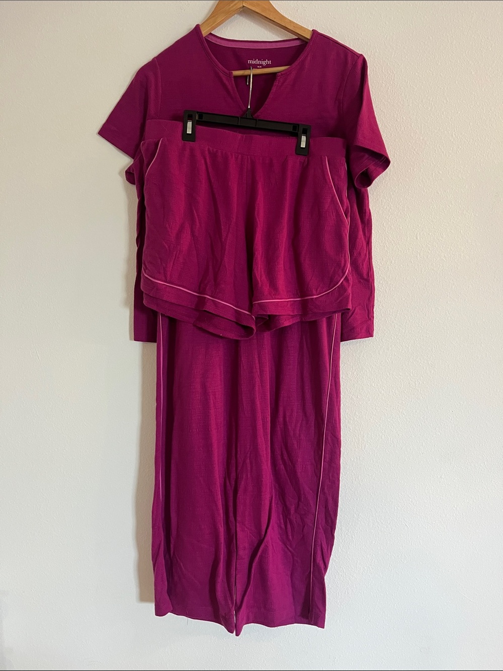 Midnight Three Piece Pink Pajama Set
